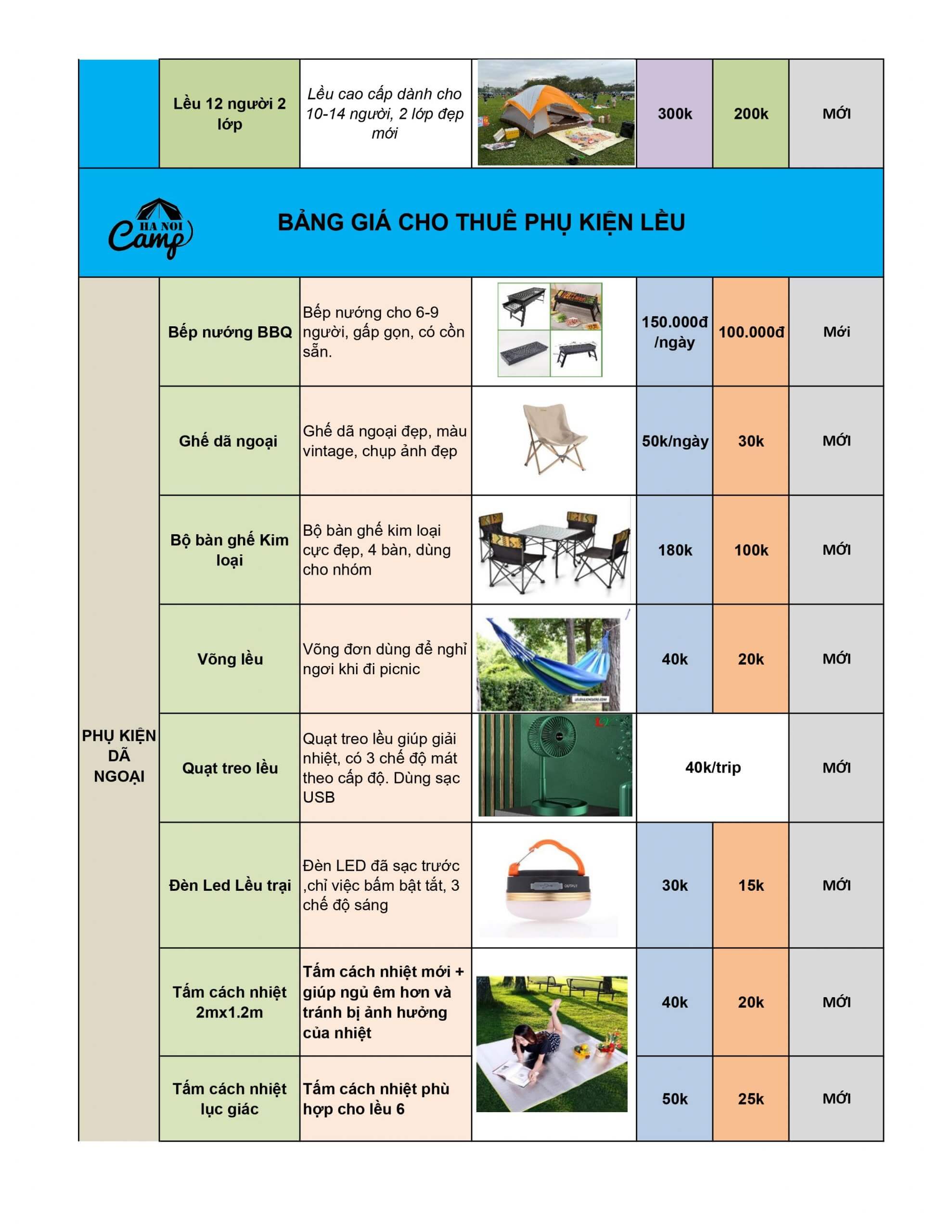 giá thuê lều cắm trại tại hà nội - cắm trại công viên yên sở