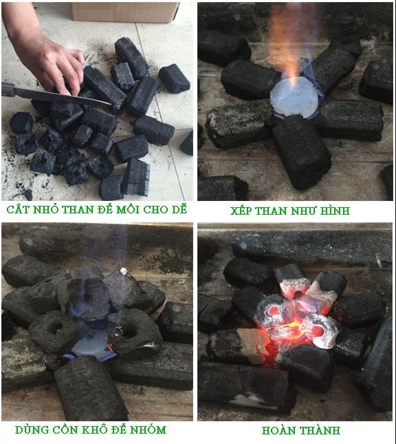 Cách nhóm lửa than bằng cồn khô
