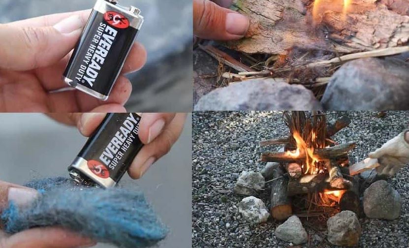 Cách tạo ra lửa từ pin và miếng chùi nồi