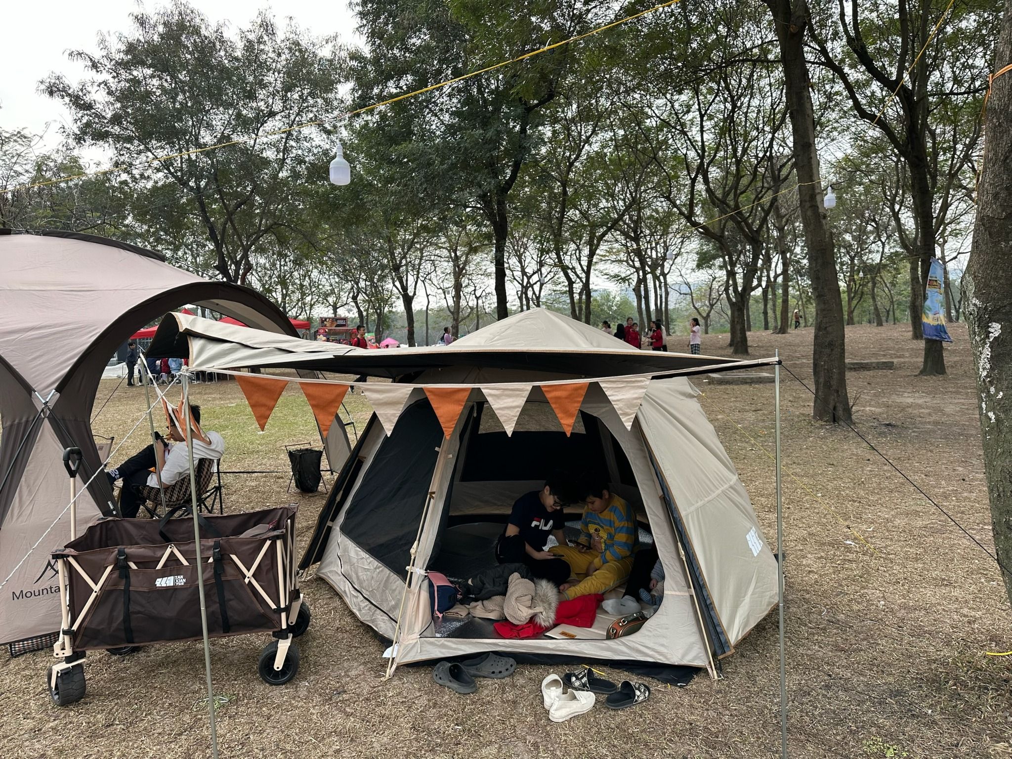 Thuê lều cắm trại tự bung